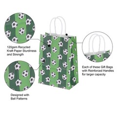 25Pcs Football Gift Bags with Handles, 3.1″x8.3″x5.9″ Gift Bags, Green