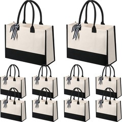 10 Pack Tote Bag for Women Gift Bags Canvas Tote Bag with Zipper Inner Pocket…