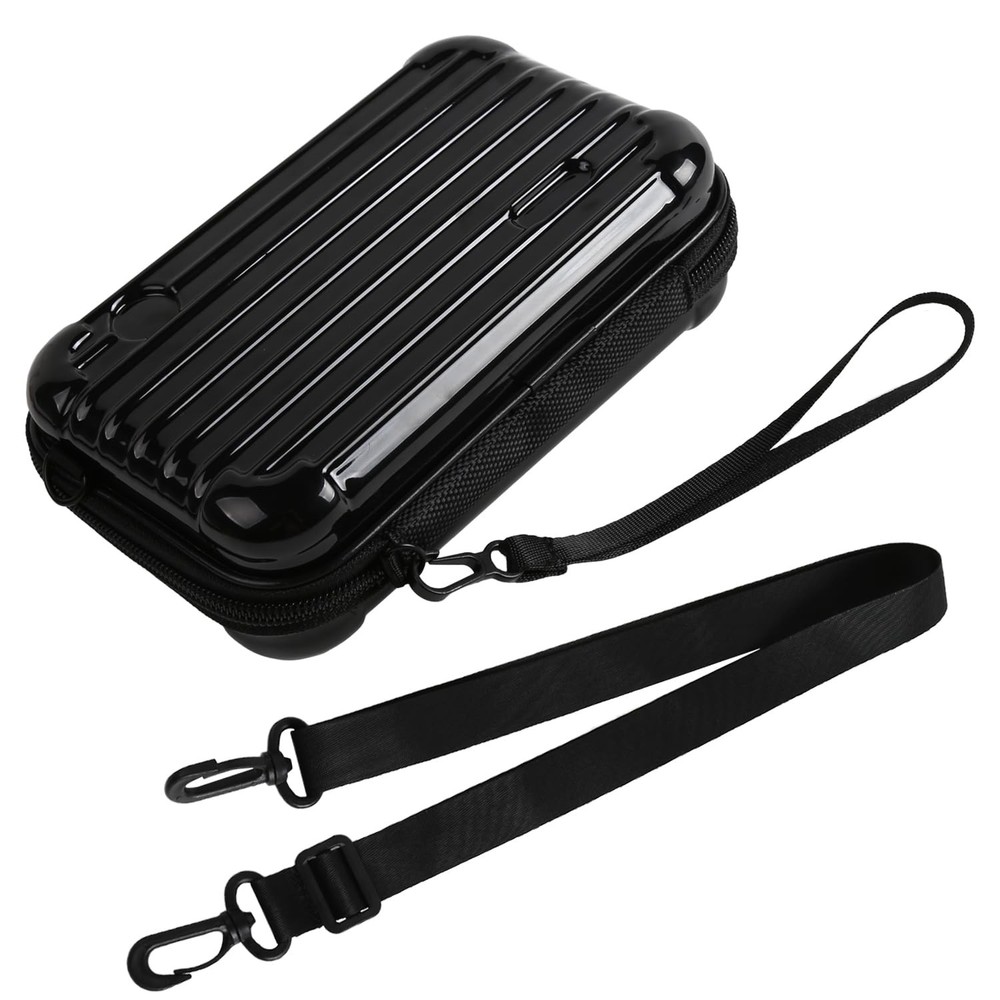 ASUNFO Black Hard Shell Cosmetics Case Carrying 2.2×4.13×7 inches,