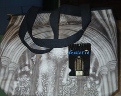 Galleria Enterprises Reusable Large Tote Shopping Bag Black/Gray Print 18in 45qt