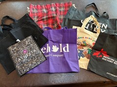 Lot of 8 Tote Bags Re-Usable Some NEW!