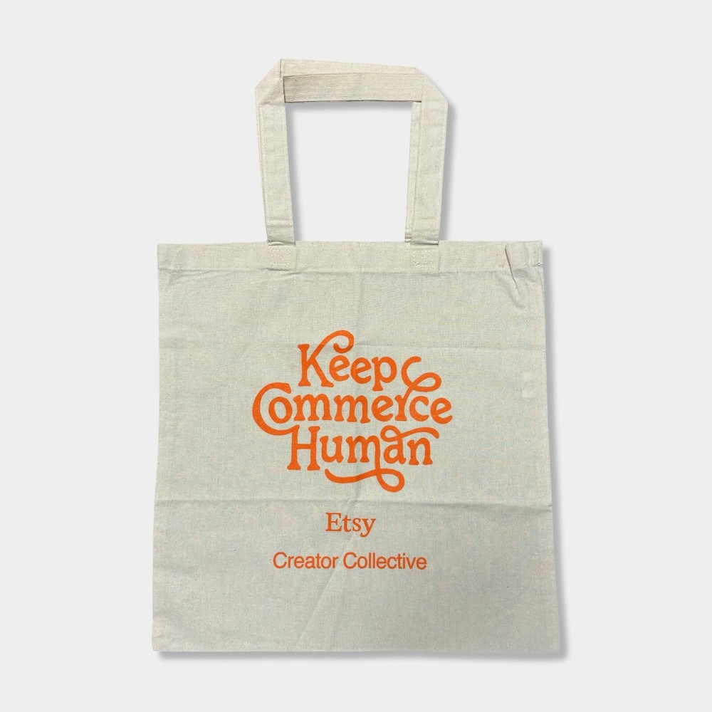 Etsy Creator Collective Keep Commerce Human Canvas Reusable Shopping Tote Bag