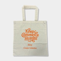 Etsy Creator Collective Keep Commerce Human Canvas Reusable Shopping Tote Bag