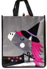 Halloween Reusable Bag Unicorn With Witch Hat Tote 15″ x 13″ x 3″