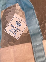 Trader Joe’s 2026 Spring Mini Pastel Blue Canvas Tote Bag