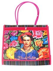 Mexican Mercado Shoulder Mesh Bag | Reusable Shopping Bag | Frida Kahlo Image |