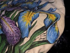 Canvas Reusable Tote Shopping Bag Floral Multicolor Print 12 in H x 11 in L