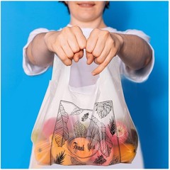 500 Pack Plastic Bags with Handles, Clear Thank Yo