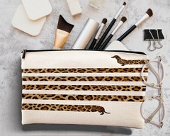 kdqua Funny Leopard Print Dachshund Makeup Bag, Doxie Gifts,…