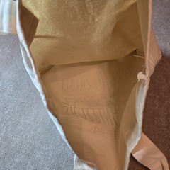 Del Sol Canvas Reusable Shopping Bag Foldable Beige Shopping Time 16x16x4 in