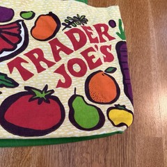 Trader Joe’s Shopping Bag Fruit & Vegetables 100% Cotton Made in USA Vintage
