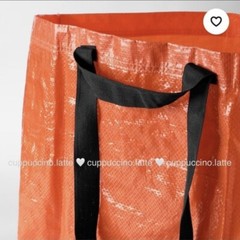 NEW IKEA Orange & Black Handle Halloween Fall Limited Edition Large Tote Bag