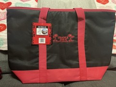 Trader Joe’s Black Red High Density Polyester Reusable Shopping Bag Solid Plain