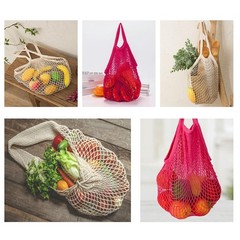 3 Pack Cotton Mesh Grocery Bags,Reusable Grocery Net Bags Washable Fruit and …