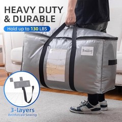 Extra Large Moving Bags, 8 Pack Heavy Duty Totes for Storage 8 Large Silver