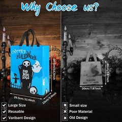 Party Favor Bags Dozen Large Spooky Non-Woven Candy Handled Halloween Gift Sacks