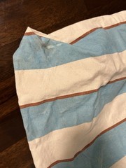Madewell Canvas Tote Bag 14” x 14” Blue Beige Rust Striped Shopping 100% Cotton