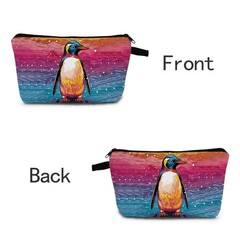 MoCaliduccious Cute Penguin Hearts Makeup Bag Travel Portable Animal