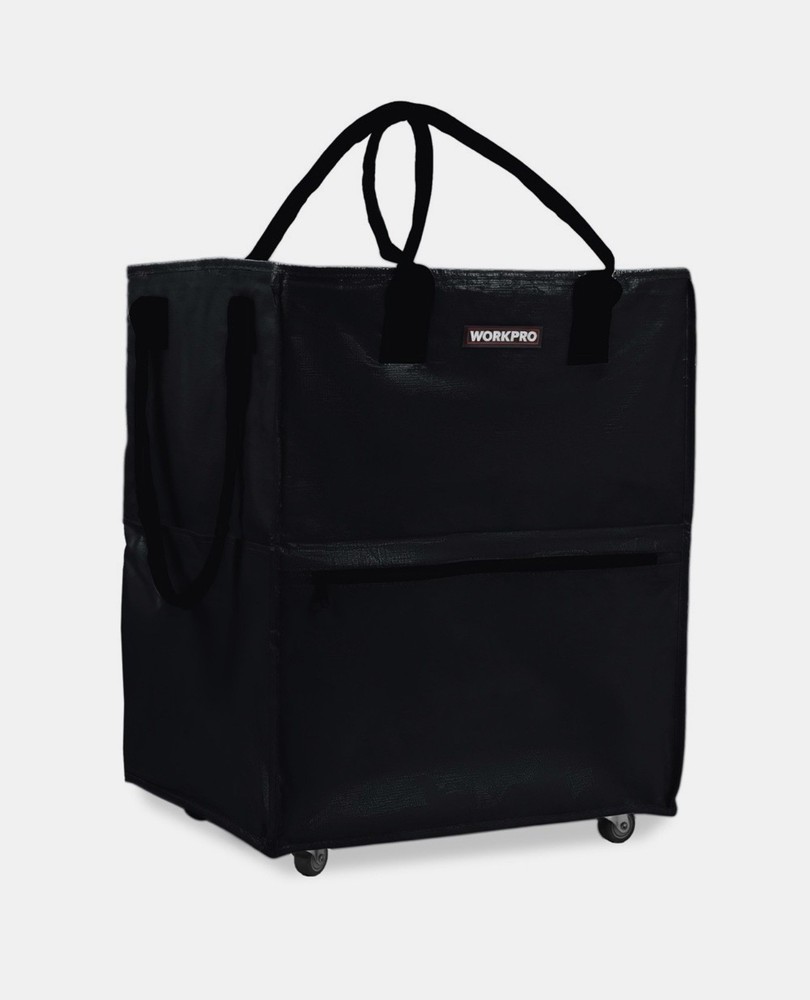 WORKPRO 36-Gallon Large Rolling Grocery Bag Tote 5 Wheels Dual Carry Storage Bag