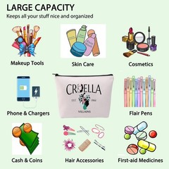 FOTAP Villains Queen Gift 101 Movie Makeup Bag Inspired CRUELLA 1961