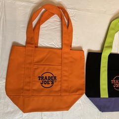 2 Genuine Trader Joes Trick Or Treat Mini Bags Orang/Black Black/Purple/Lime SEE