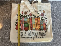 NWOT “There Is No Such Thing As Too Many Books” Book Tote Bag & Zippered Pouch