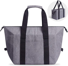 Reusable Insulated Shopping Cooler Bag with Zipper Top for Grocery, Thick Alumim