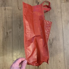 Lululemon red reusable bag button close