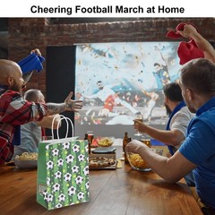 50Pcs Football Gift Bags with Handles, 3.1″x8.3″x5.9″ Gift Bags, Green