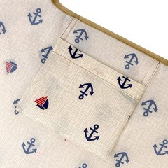 Medium Foldable Tote Nylon Reusable Grocery Bag (Set of 2), Anchors Away