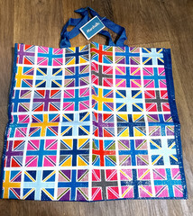 Marshalls British multicolored flags shopping tote 18.5x7x17 inches