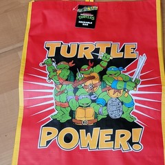 Nickelodeon TMNT Medium Reusable Foldable Shopping Bag Red Yellow Cartoon