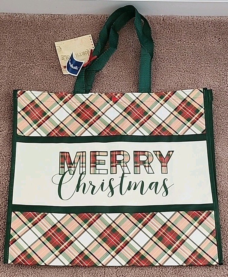 Marshalls – Plaid Merry Christmas- Large Reusable Shopping Tote Eco-Friendly Bag