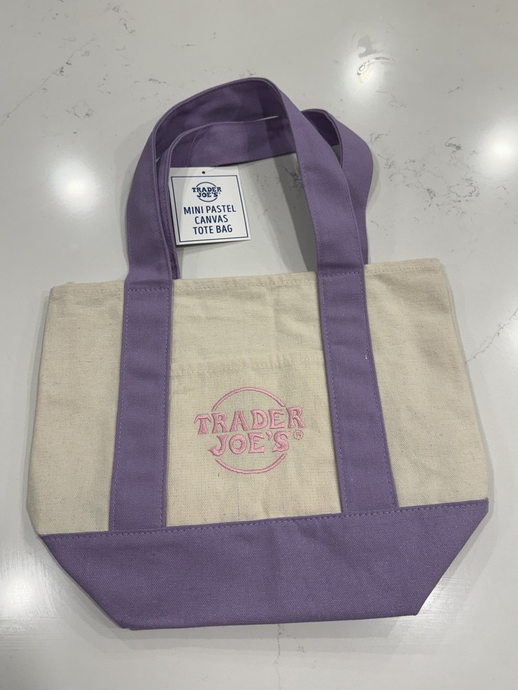Trader Joe’s Pastel Lavender Mini Tote NWT, Limited Edition WW Shipping