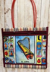 Mexican Loteria Mesh Bag El Arpa Loteria Mexicana De Maya