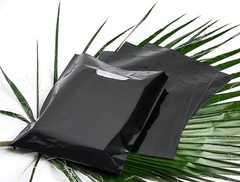 Stylish Black Plastic Bags with Handles 100 Ct