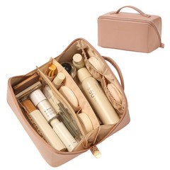 Omeily Travel Makeup Bag Toiletry for Women Large Cosmetic C-Pink