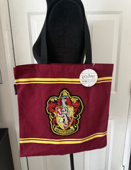 Harry Potter Gryffindor Cotton Reusable Tote Bag Red Yellow Black 16x15x6