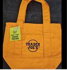 Trader Joe’s Trick or Treat Halloween Mini Canvas Tote Bag Orange(S17)