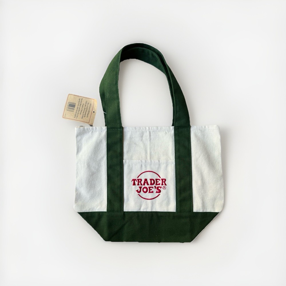 Trader Joe’s Dark Green MINI Limited Edition Holiday Reusable Canvas Tote Bag