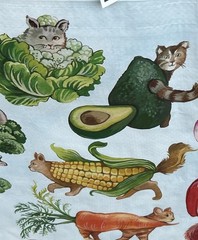 Marshalls Reusable Cat Vegetable Tote Bag Kitty Produce Veggie Grocery Bag NEW