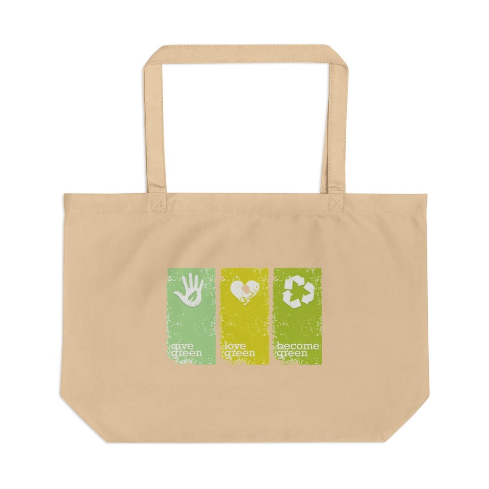 Eco-Friendly Tote Bag, Large Reusable Shopping Bag,Sustainable, Certified Vegan
