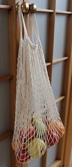 Cotton String Net Shopping Grocery Bag – Short & Long Handles – Natural Colour