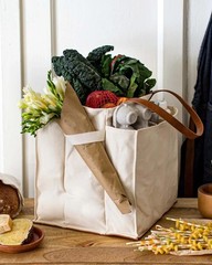Capabunga Natural Multi-Pocket Canvas Market Tote Bag BRAND NEW with Tag