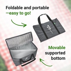 Durable 2-Pack Gray Insulated Grocery Bags – Eco-Friendly & Versatile 9 Gallon