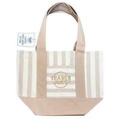 NWT Summer 2026 Collection Trader Joe’s Striped Canvas Mini Tote Tan Beige Brown