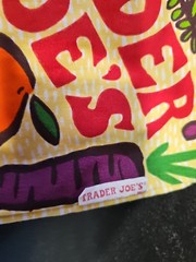 Trader Joes Canvas Tote Bag Reusable Fruits Vegetables Colorful