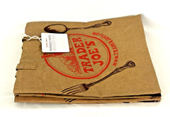 Trader Joe’s Washable Reusable Paper Grocery Brown Shopping Bag 2pc Retired RARE