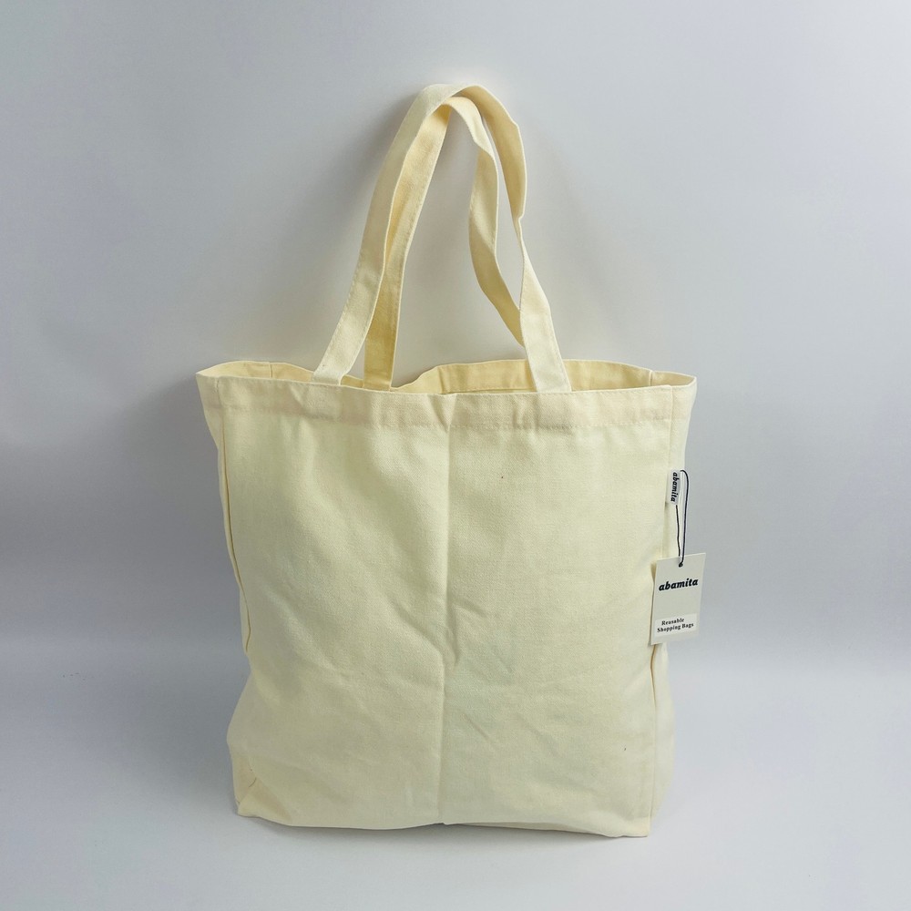 abamita Blank Canvas Reusable Shopping Tote Bag with Long Carry Handles