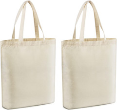 2 Pcs Reusable Canvas Tote Bags – Large Multi-purpose, Suitable for Grocery, …